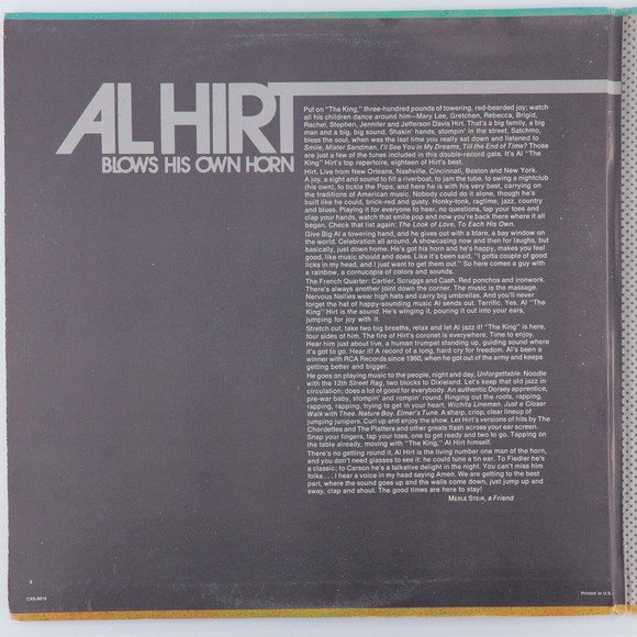 Al Hirt – Blows His Own Horn - 1972 Reissue - 12" Vinyl Record 2-LP CXS-9015 - Picture 3 of 12